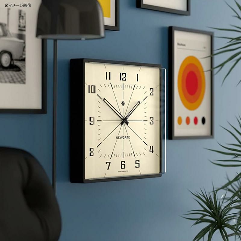 ニューゲート掛け時計ウォールクロックスクエア四角NewgateBoxOfficeBOXOF196CKMid-CenturyWallClock|CreamDialandBlack|Rectangular