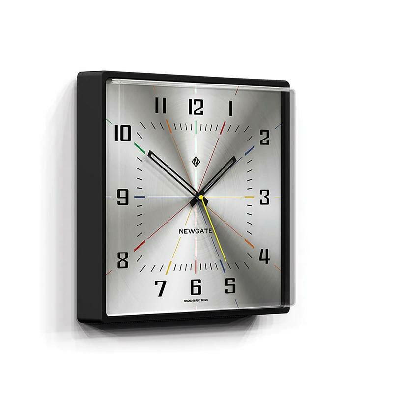 ニューゲート掛け時計ウォールクロックスクエア四角アルミシルバーNewgateBoxOfficeBOXOF701CKMid-CenturyWallClock|SpunAluminiumandBlack|Rectangular