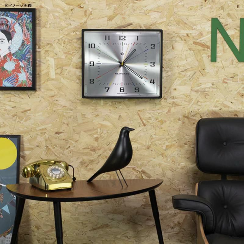 ニューゲート掛け時計ウォールクロックスクエア四角アルミシルバーNewgateBoxOfficeBOXOF701CKMid-CenturyWallClock|SpunAluminiumandBlack|Rectangular