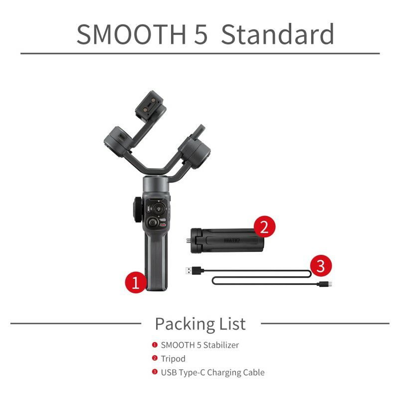 スマートフォンジンバルスタビライザーZhiyunSmooth5GimbalStabilizer