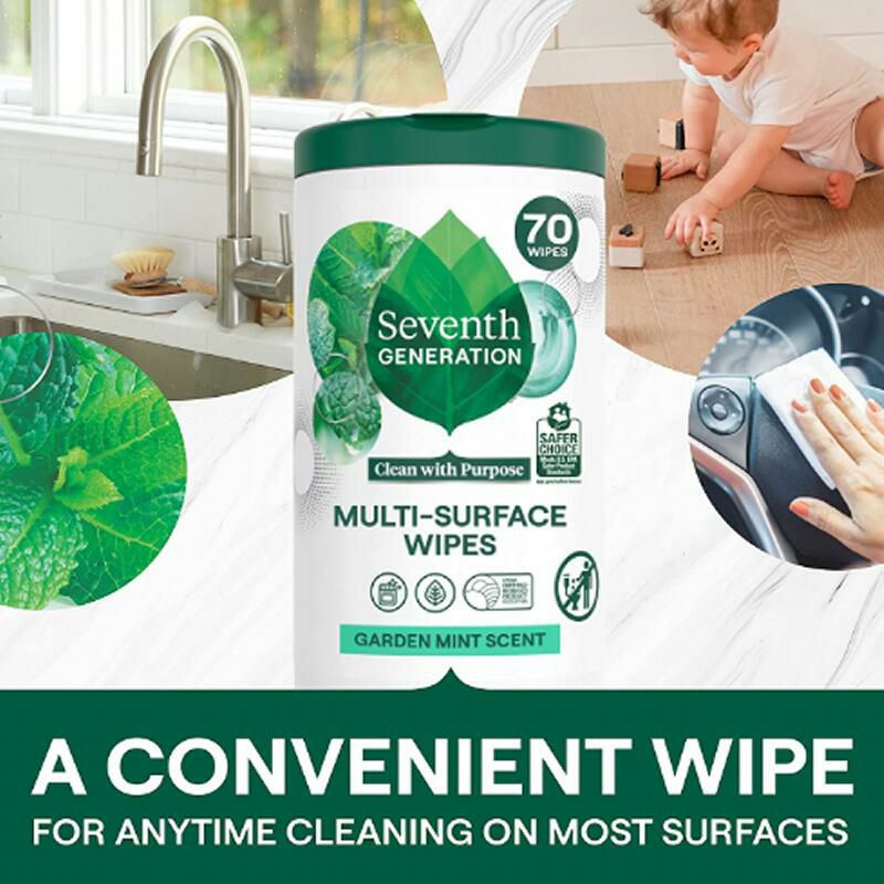 万能ワイプワイパーM111枚ガーデンミント合成香料不使用セブンスジェネレーションSeventhGenerationMulti-PurposeWipes,GardenMint,111Count