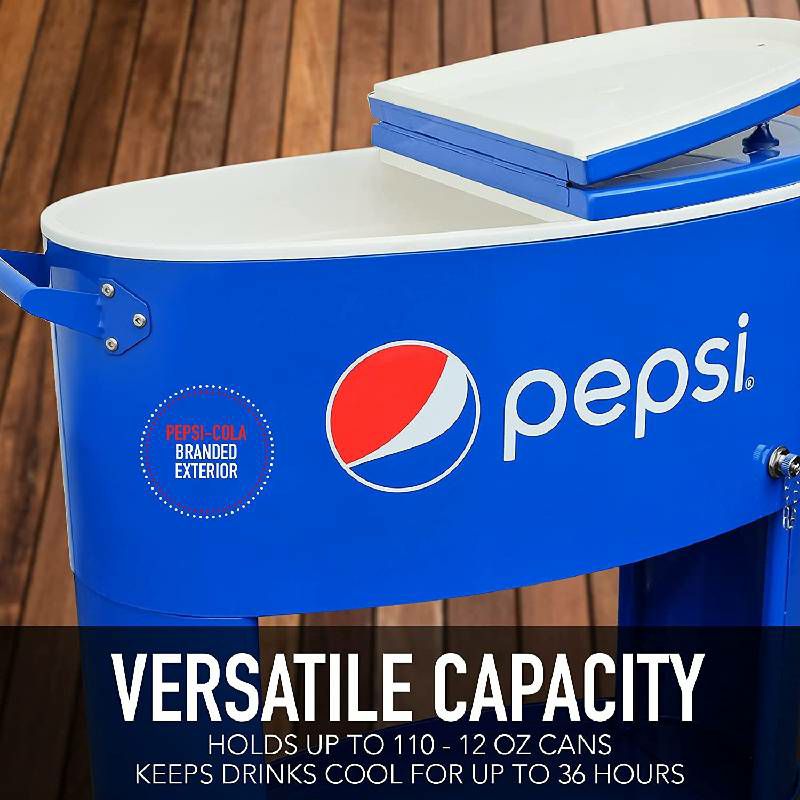 ペプシドリンクカートカート型クーラーボックス76LPepsiOutdoorPatioCoolerwithWheels80-QuartRoundedBeverageRollingCooler,PS-A207-80PE