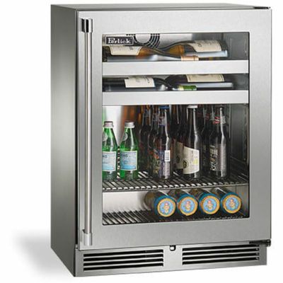 冷蔵庫 業務品質 88L ビバレッジクーラー ビルトイン アンダーカウンター 41缶 ワイン 10本 ステンレス ガラスドア Perlick 24 Inch Built-In Beverage Center with 3.1 Cu. Ft. Capacity Perlick Signature Series 