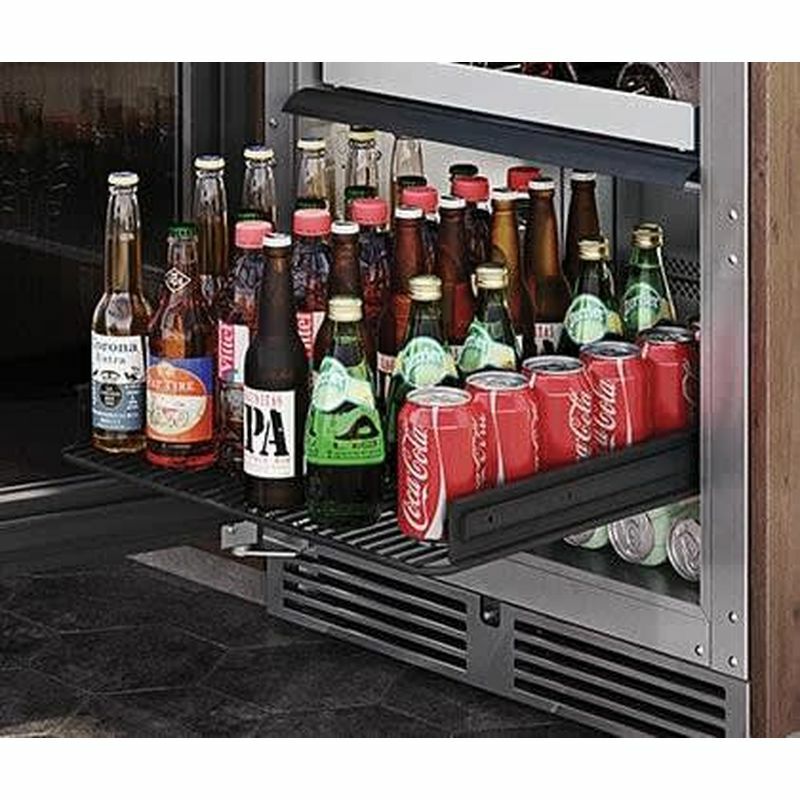 冷蔵庫業務品質ビバレッジクーラー60缶ワイン16本ガラスドアPerlick24"CommercialSeriesBeverageCenter-OverlayGlassDoor-RightHingeHC24BB-4-4R家電