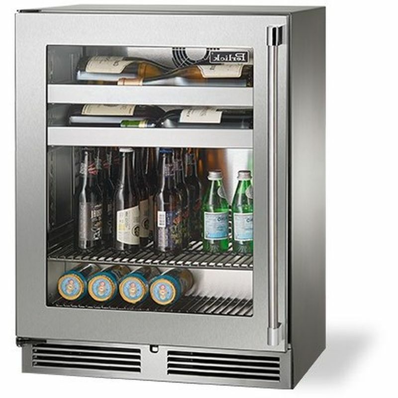 冷蔵庫業務品質ビバレッジクーラー60缶ワイン16本ガラスドアPerlick24"CommercialSeriesBeverageCenter-OverlayGlassDoor-RightHingeHC24BB-4-4R家電