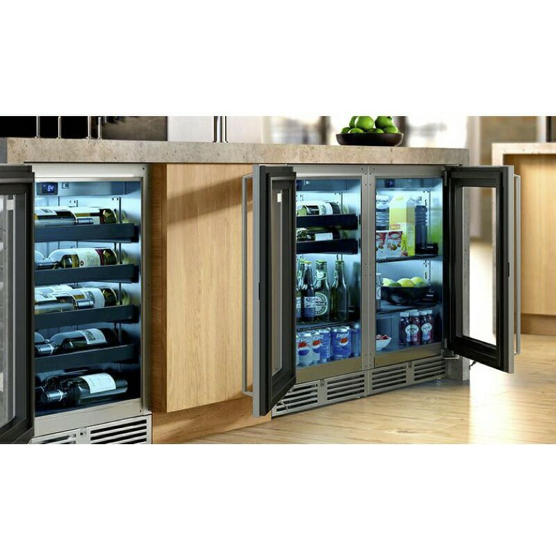 アンダーカウンター冷蔵庫奥行き浅めガラスドアステンレス88LパーリックPerlickHD24RS4_SSGD18"ShallowDepthSeriesUndercounterRefrigeratorGlassDoorwithStainlessSteelFrame3.1cuft