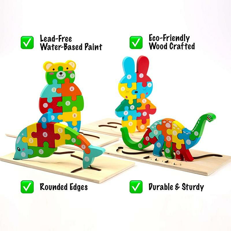 木のパズル4種セット木製おもちゃMontessoriMamaWoodenToddlerPuzzlesforKidsAges2-4|MontessoriToysforToddlers2YearsOld|WoodenPuzzlesforToddlers2-4Years|4-PackToddlerPuzzleToddlerToys