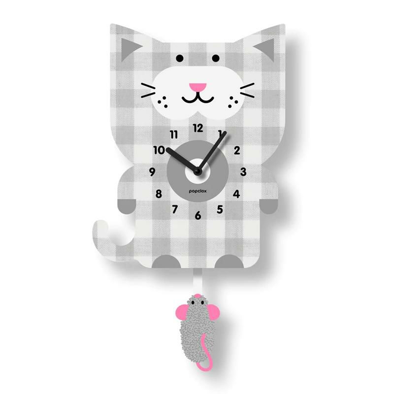 ウォールクロックネコ猫クォーツアクリルマット仕上げ振り子時計壁掛けアメリカ製モダンムースModernMoosecatpendulumclock