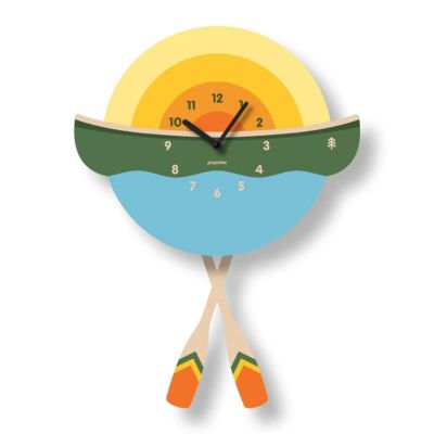 ウォールクロック カヌー クォーツ アクリル マット仕上げ 振り子 時計 壁掛け アメリカ製 モダン ムース Modern Moose canoe pendulum clock
