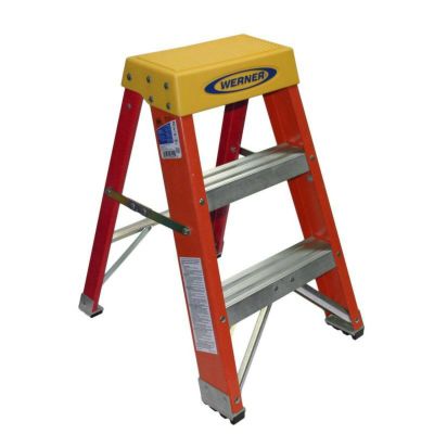 脚立 折りたたみ ステップ 高さ61cm グラスファイバー 136kgまで Werner 2FT TYPE IA FIBERGLASS STEP STOOL 6202