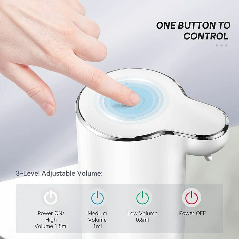 泡ソープディスペンサー電池式240ml電動センサーフォーム石鹸LAOPAOSoapDispenser,TouchlessFoamingSoapDispenserHandFreeCountertopSoapDispensers240mlXmasGiftAutomaticSoapPumpforBathroomKitchen(White)