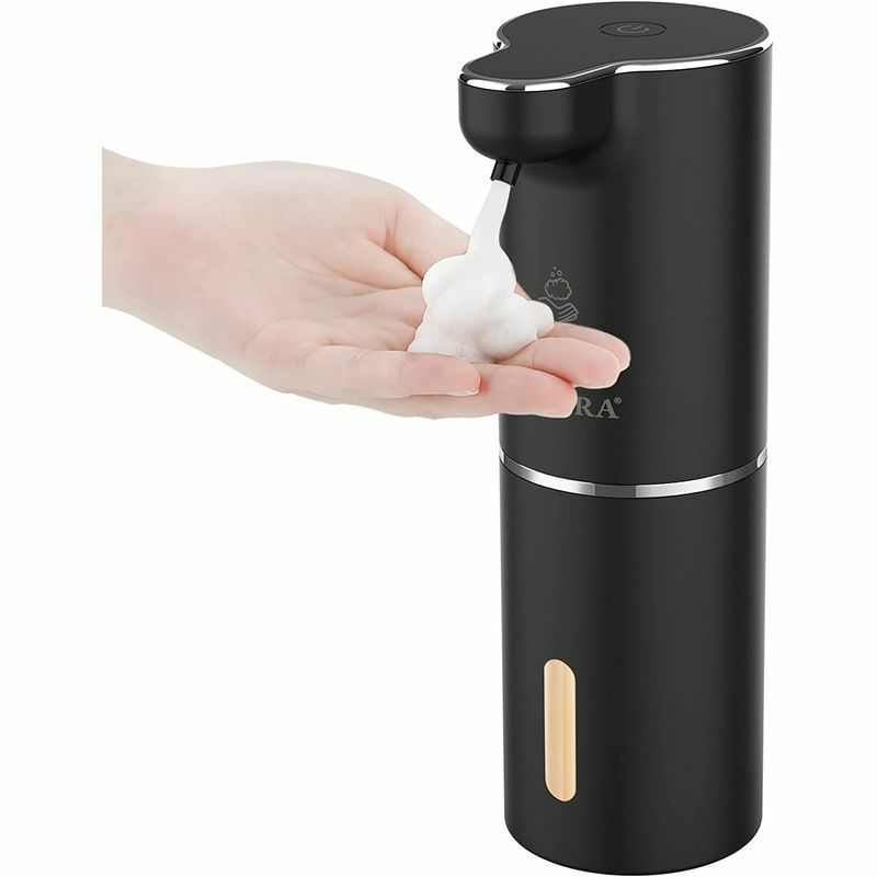 泡ソープディスペンサー電池式240ml電動センサーフォーム石鹸LAOPAOSoapDispenser,TouchlessFoamingSoapDispenserHandFreeCountertopSoapDispensers240mlXmasGiftAutomaticSoapPumpforBathroomKitchen(White)