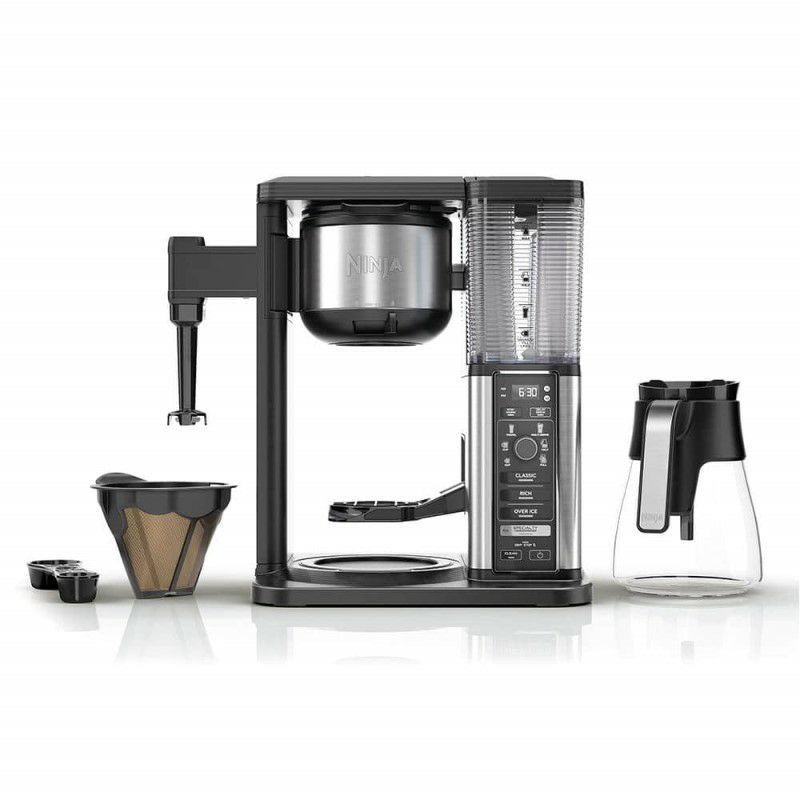 コーヒーメーカーニンジャ10カップミルクフォーマーNinjaSpecialty10-CupCoffeeMaker,with4BrewStylesforGroundCoffee,Built-inWaterReservoirCM401家電