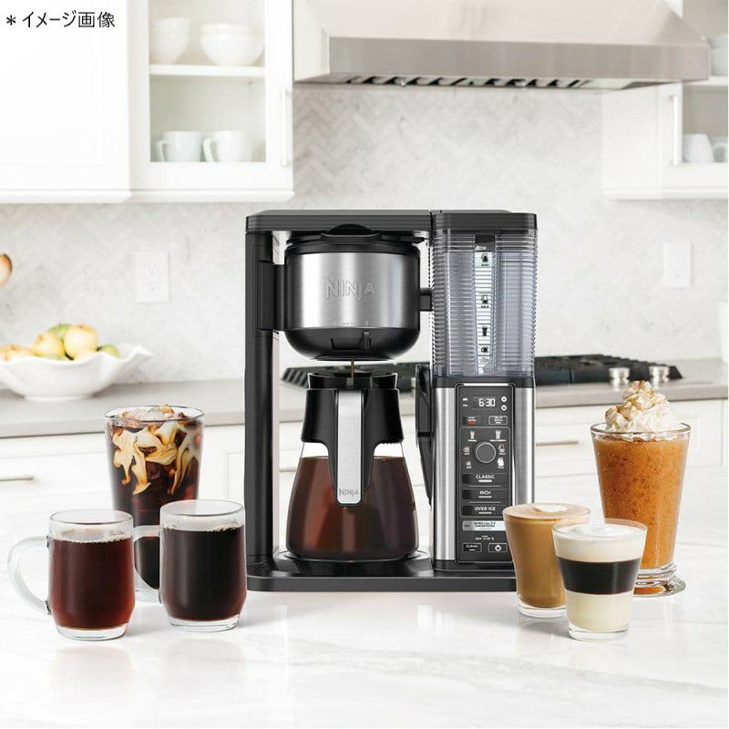 コーヒーメーカーニンジャ10カップミルクフォーマーNinjaSpecialty10-CupCoffeeMaker,with4BrewStylesforGroundCoffee,Built-inWaterReservoirCM401家電