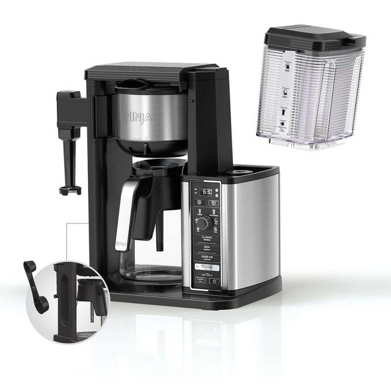 コーヒーメーカーニンジャ10カップミルクフォーマーNinjaSpecialty10-CupCoffeeMaker,with4BrewStylesforGroundCoffee,Built-inWaterReservoirCM401家電