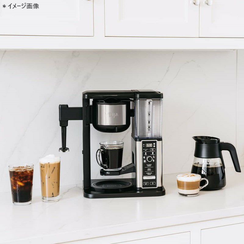 コーヒーメーカーニンジャ10カップミルクフォーマーNinjaSpecialty10-CupCoffeeMaker,with4BrewStylesforGroundCoffee,Built-inWaterReservoirCM401家電