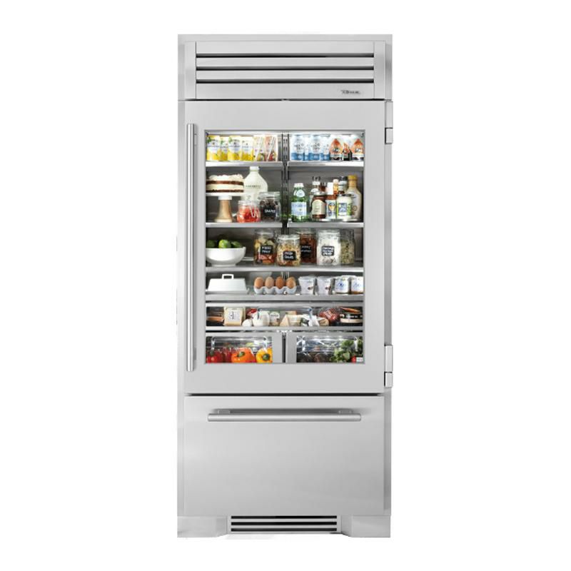 ビルトイン冷蔵庫冷凍庫640Lガラスドア引き出し製氷機トゥルーtrueREFRIGERATORWITHBOTTOMFREEZERTR-36RBF家電