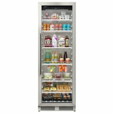 ビルトイン 冷蔵庫 388L リバーシブル ガラスドア ワイヤーシェルフ6段 鍵付<br> EdgeStar VBM131 24 Inch Wide 13.7 Cu. Ft. Commercial Beverage Merchandiser With Temperature Alarm and Reversible Door 家電【