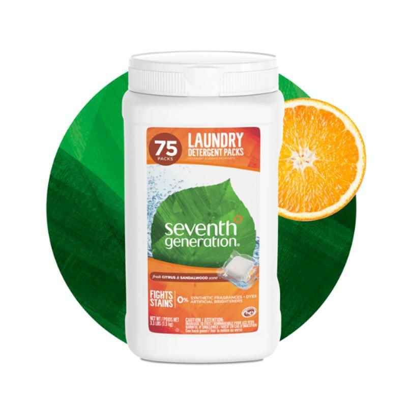 セブンスジェネレーション洗濯洗剤75パックSeventhGenerationLaundryDetergentPacks-FreshCitrusandSandalwoodScent