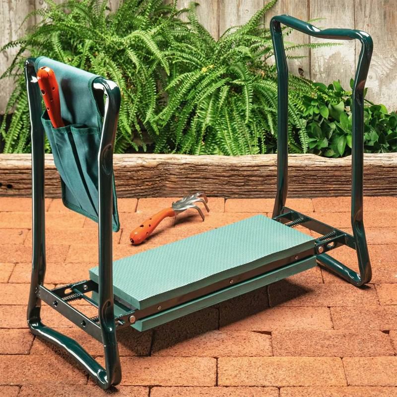 ポータブルベンチ折りたたみガーデニングポケット付PortableBench&Kneeler