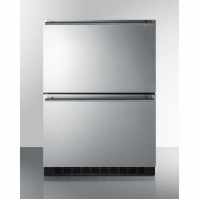 冷蔵庫 冷凍庫 屋外可 引き出し 2段 94L ビルトイン アンダーカウンター ステンレス Summit 24
