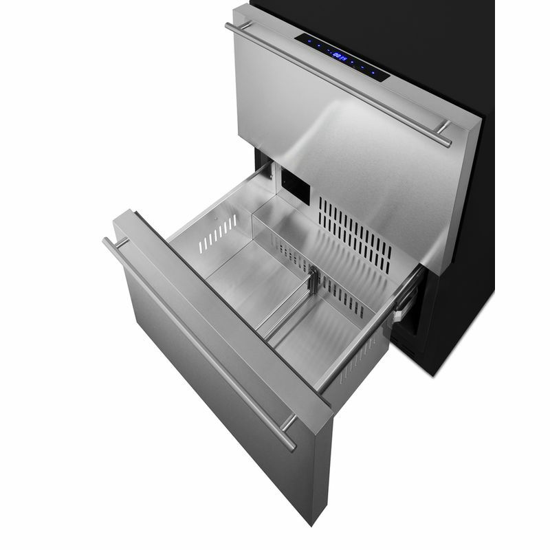 冷蔵庫引き出し式3段ビルトインステンレス屋内／屋外用Summit24InchBuiltIn2-DrawerUndercounterRefrigeratorwith4.8Cu.Ft.Capacity,Indoor/OutdoorCompatible,andEnergyStarCertfied家電【代引不可】