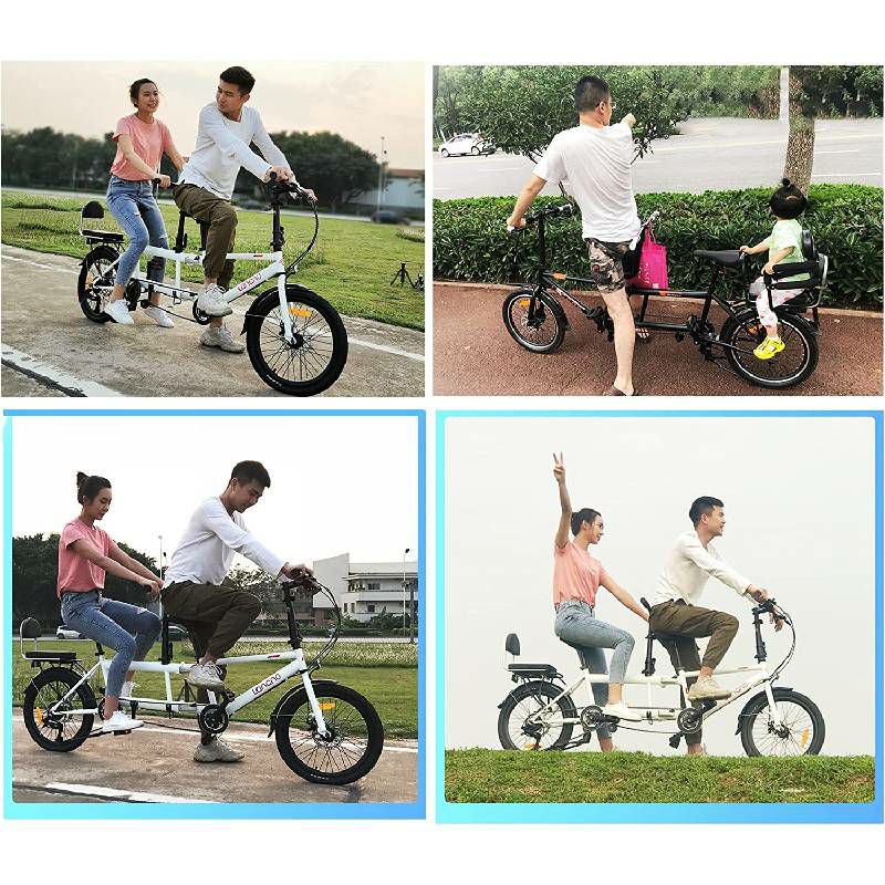 タンデム自転車二人乗り20インチビーチクルーザーバイク7段変速TandemBike-CityTandemFoldingBicycle,FoldableTandemAdultBeachCruiserBikeAdjustable7Speeds,CEFCCCCC【組立要】