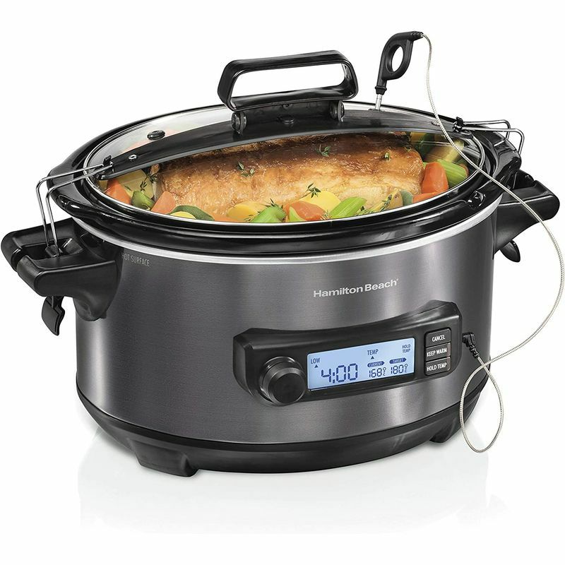 ハミルトンビーチスロークッカーグルメ鍋5.6LHamiltonBeachSet'nForgetProgrammableSlowCookerWithTemperatureProbe,6-Quart(33969A)