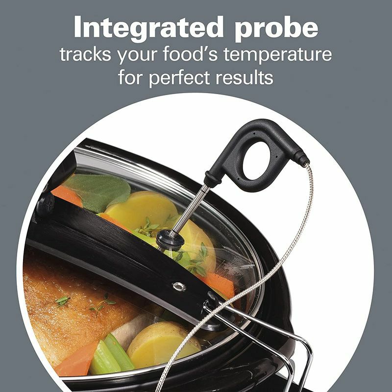 ハミルトンビーチスロークッカーグルメ鍋5.6LHamiltonBeachSet'nForgetProgrammableSlowCookerWithTemperatureProbe,6-Quart(33969A)