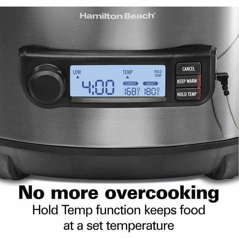 ハミルトンビーチスロークッカーグルメ鍋5.6LHamiltonBeachSet'nForgetProgrammableSlowCookerWithTemperatureProbe,6-Quart(33969A)