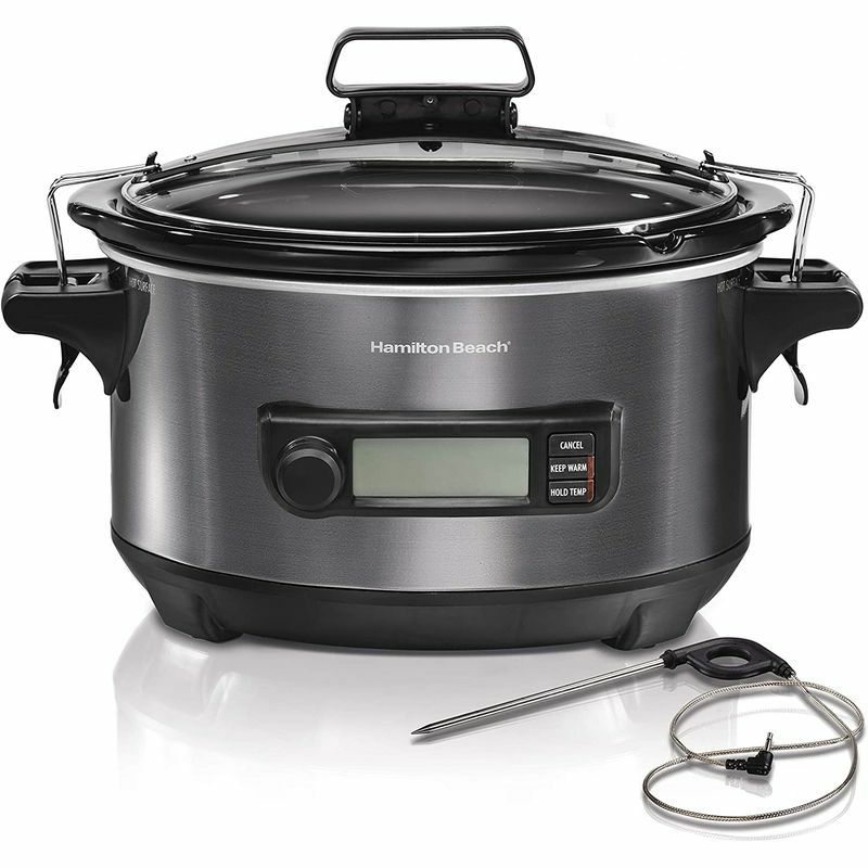 ハミルトンビーチスロークッカーグルメ鍋5.6LHamiltonBeachSet'nForgetProgrammableSlowCookerWithTemperatureProbe,6-Quart(33969A)