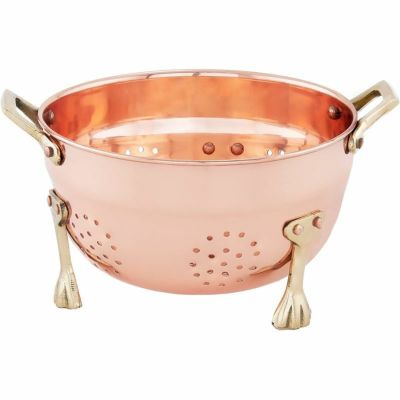 ベリー・コランダー 水切り ザル 直径15cm ステンレス 銅メッキ 真鍮ハンドル オールドダッチ OLD DUTCH 6 in. Copper  Berry Colander #870 | アルファエスパス