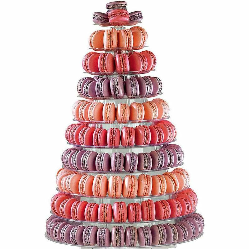 マカロンタワーディスプレイスタンドピラミッド9段プラスチックカフェレストランホテルパーティーMatferBourgeat6815909-TierClearMacaronPyramidDisplayStand980681590