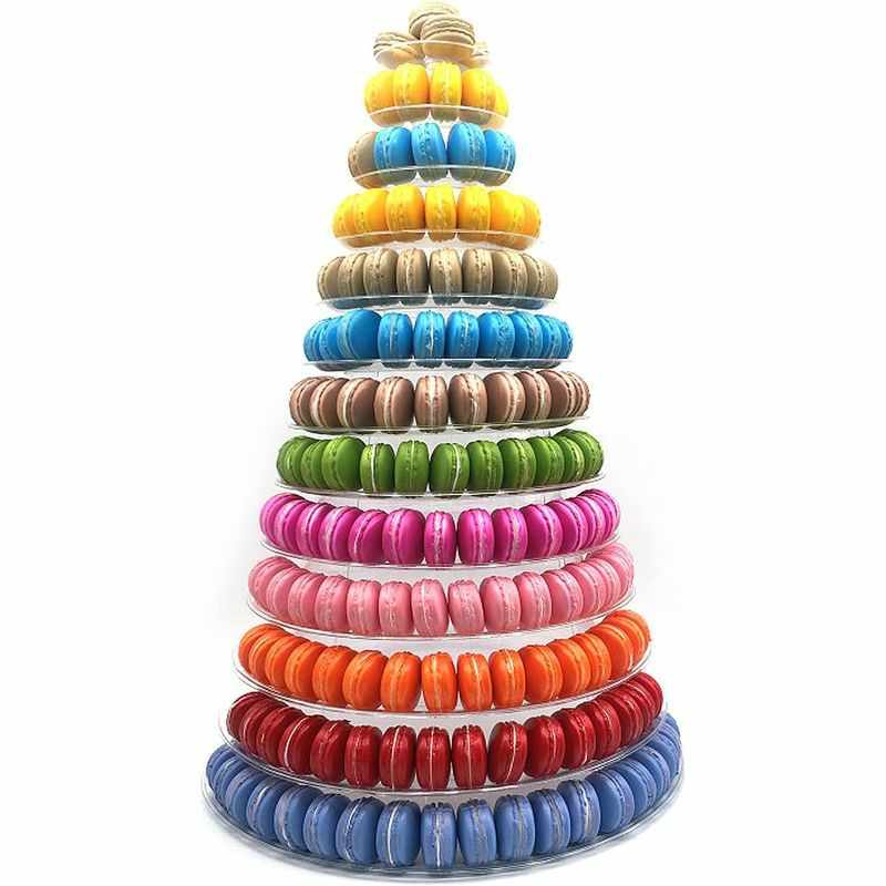 マカロンタワーディスプレイスタンドピラミッド9段プラスチックカフェレストランホテルパーティーMatferBourgeat6815909-TierClearMacaronPyramidDisplayStand980681590