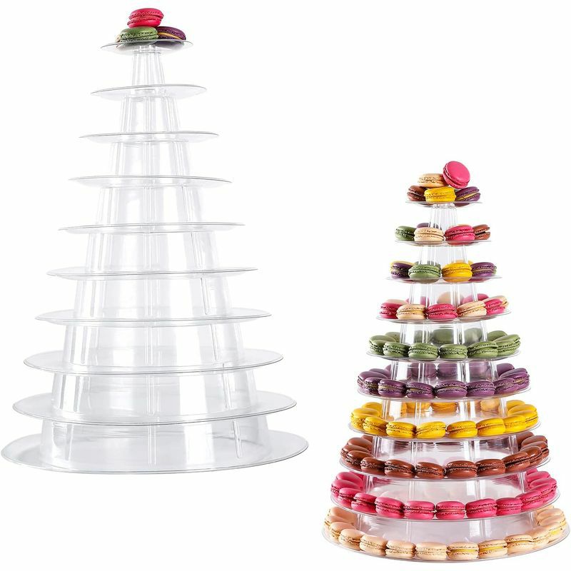 マカロンタワー ディスプレイスタンド 10段 プラスチック カフェ レストラン ホテル パーティー HQCHOOSE Macaron Tower  Stand 10 Tier 4