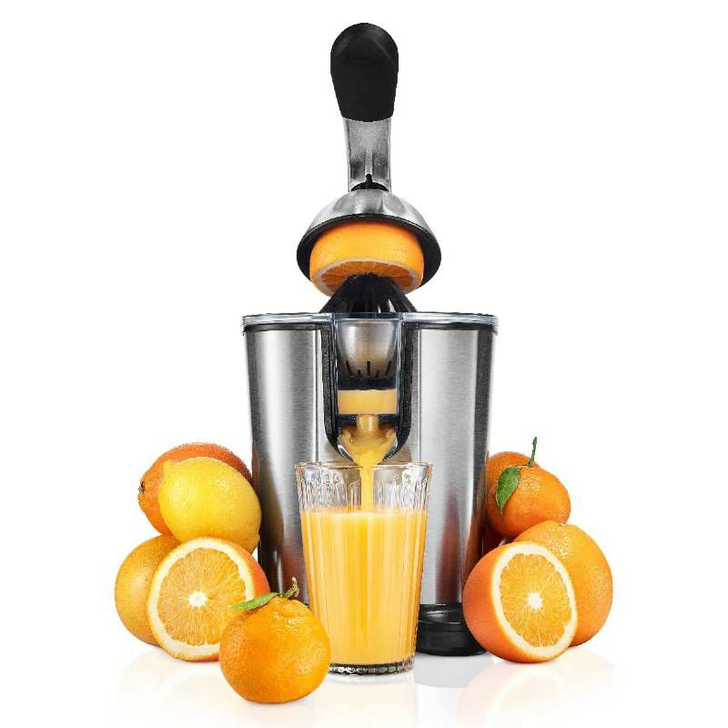 電動シトラスジューサーステンレスEuroluxELCJ-1700ElectricCitrusJuicerSqueezer,forOrange,Lemon,Grapefruit,StainlessSteel160WattsofPowerSoftGripHandleandConeLidforEasyUse