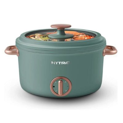 電気鍋 2.5L ポータブル 両手鍋 Hytric Electric Hot Pot, 2.5L Portable Electric Skillet with Nonstick Coating, Dual Power Control Multi-Function Electric Cooker for Stir Fry, Steak, Noodles, Ramen Cooke