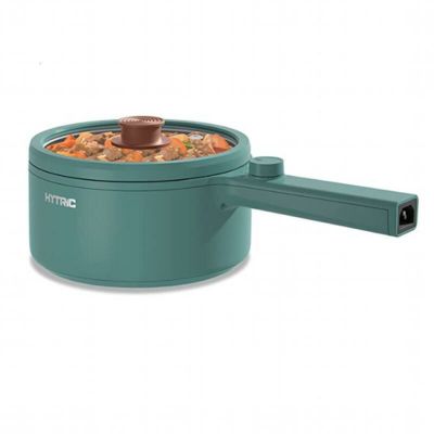 電気鍋 1.5L ポータブル 片手鍋 HYTRIC Electric Hot Pot, 1.5L Portable Nonstick Frying Pan for Saut?, Multifunction Electric Skillet for Stir Fry, Roast, Ramen Cooker with Dual Power Control for Dorm, E