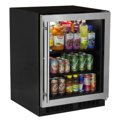 冷蔵庫 アンダーカウンター ビルトイン ガラスドア マーベル 350ml 最大95缶 または ワイン18本 かっこいい おしゃれ ステンレス 幅60cm Marvel Built-In All Refrigerator with 4.9 Cu. Ft. Capacity MARE124SG31A 