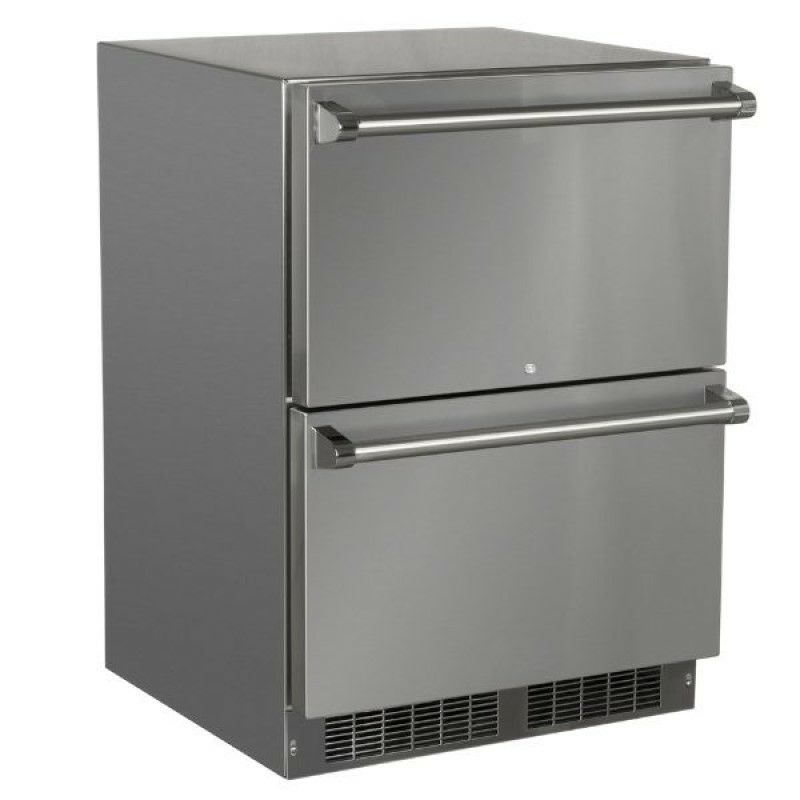 全天候型冷蔵庫屋外設置可ビルトイン最大108缶２段引き出し式ステンレスMarvelMODR224SS71A24InchOutdoorBuilt-InRefrigerator