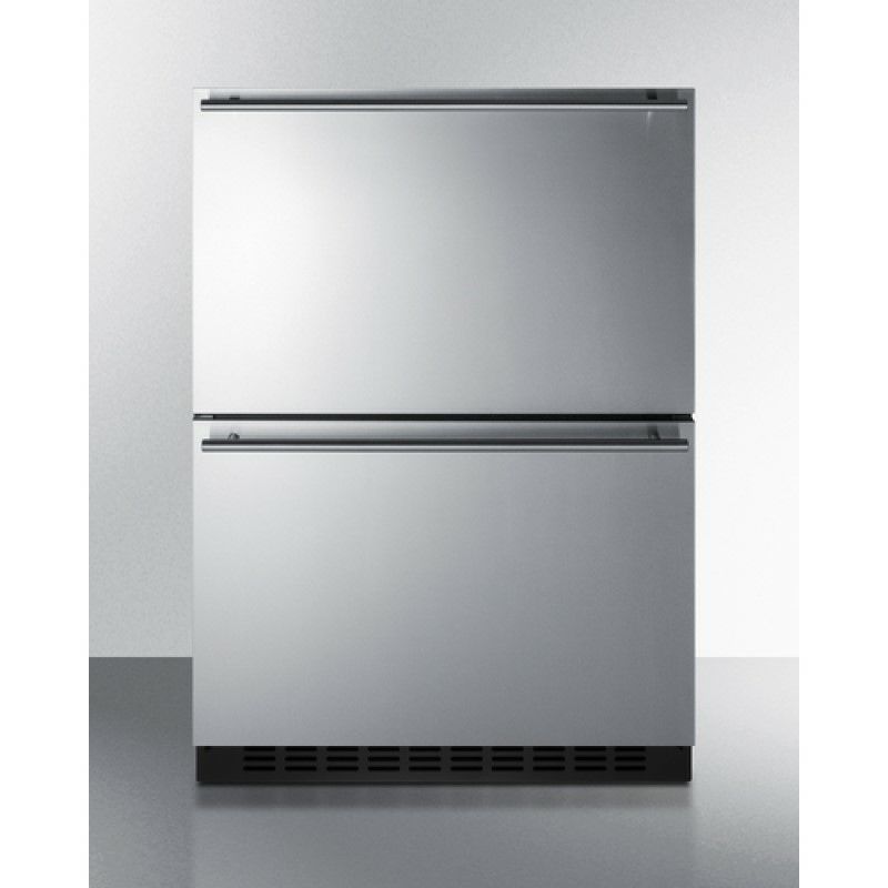 サミットビルトインフリースタンディング冷蔵庫屋外用105LSummit24"WideOutdoor2-DrawerAll-Refrigerator,ADACompliantADRD241OS