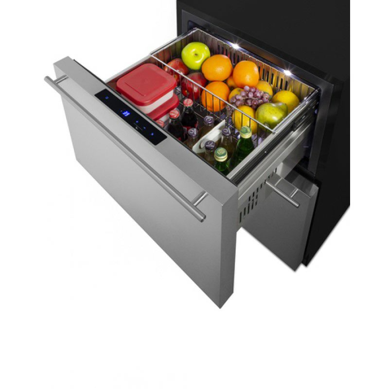 サミットビルトインフリースタンディング冷蔵庫屋外用105LSummit24"WideOutdoor2-DrawerAll-Refrigerator,ADACompliantADRD241OS