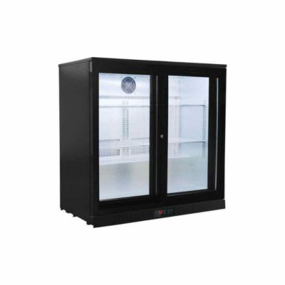 業務品質 冷蔵庫 210L スライド ガラスドア 2枚 アンダーカウンター 幅90cm ブラック 黒 バー カフェ Procool Sliding Door Bar Fridge | 2 Door Undercounter Cooler BB-2S 家電