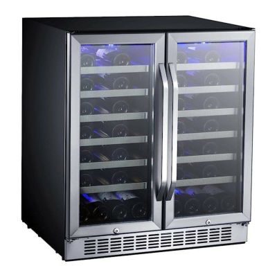 ワインクーラー ガラスドア 56ボトル 内蔵デュアルゾーン フレンチドア EdgeStar CWR5631FD Built-In Dual Zone French Door Wine Cooler