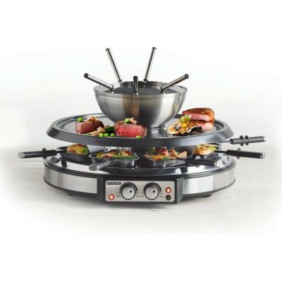 GIVENEU フォンデュポットセット バーベキューグリル付き Electric Fondue Pot Sets with Barbecue Grill B08P57G23Z 家電