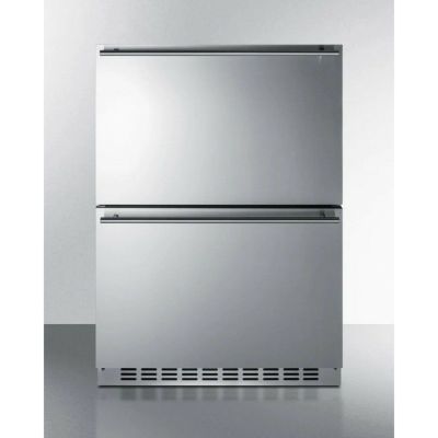 冷蔵庫 冷凍庫 引き出し式 2段 ビルトイン ステンレス 屋内 Summit 24 Inch 2-Drawer Undercounter Refrigerator-Freezer with 3.9 Cu. Ft. Capacity, Temperature SPRF34D 家電【代引不可】