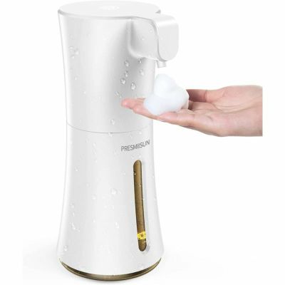 泡ソープディスペンサー電池式450ml電動センサーフォーム石鹸CQURE450ml/15.2ozAutomaticSoapDispenser,AutomaticFoamingHandFreeSoapDispenserTouchless,BatteryOperatedFoamLiquidSoapDispenserforBathroomKitchen(White)