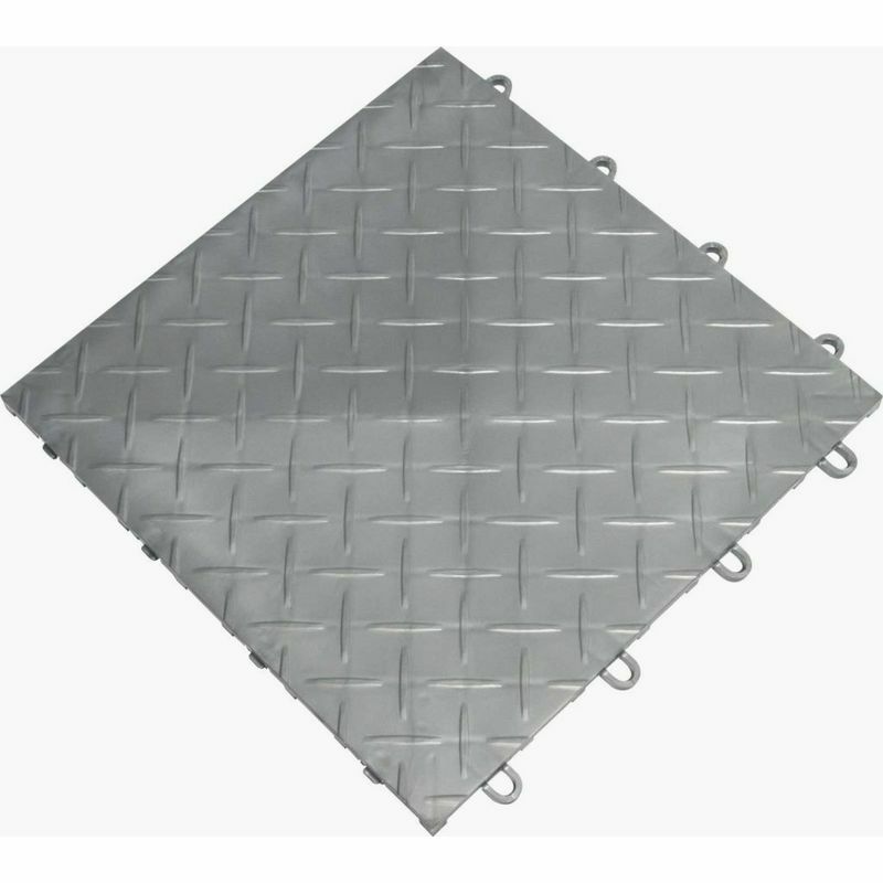 縞板鉄板床フロアタイル30×30cmフローリングガレージツヤありアルミチェッカープレートGarageFloorsRaceDeckPro