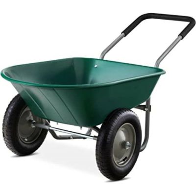 ガーデンカート 手押し車 キャリーカート ワゴン グリーン 対荷重150kgまで Best Choice Products Dual-Wheel Home Utility Yard Wheelbarrow Garden Cart