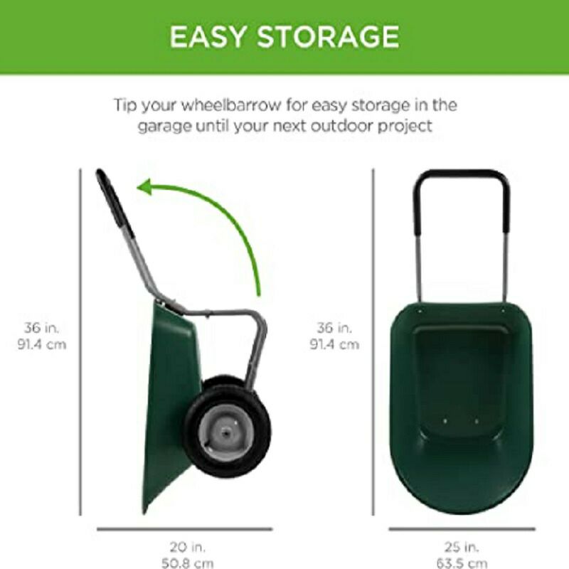 ガーデンダンプカートポリキャリーカートワゴングリーンゴリラカートGorillaCartsPolyGardenDumpCartwithSteelFrameand10"PneumaticTires,600-lbs.Capacity,GreenGOR4G(-COM)